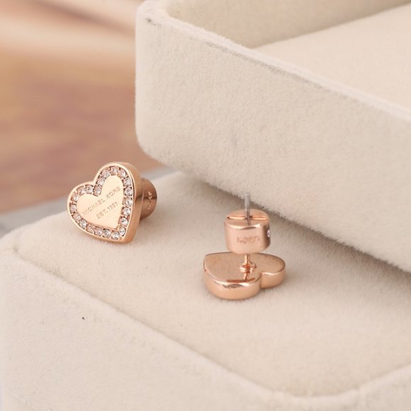 Michael Kors Classic Logo Love Stud Earrings - Picture 1 of 2
